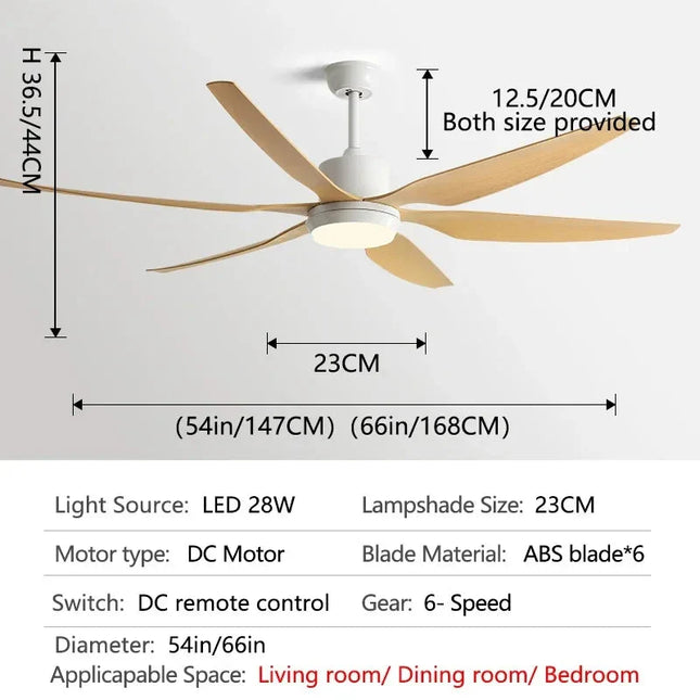 ChandelierDecor - Designer Six Leaves Strong Wind Ceiling Fan