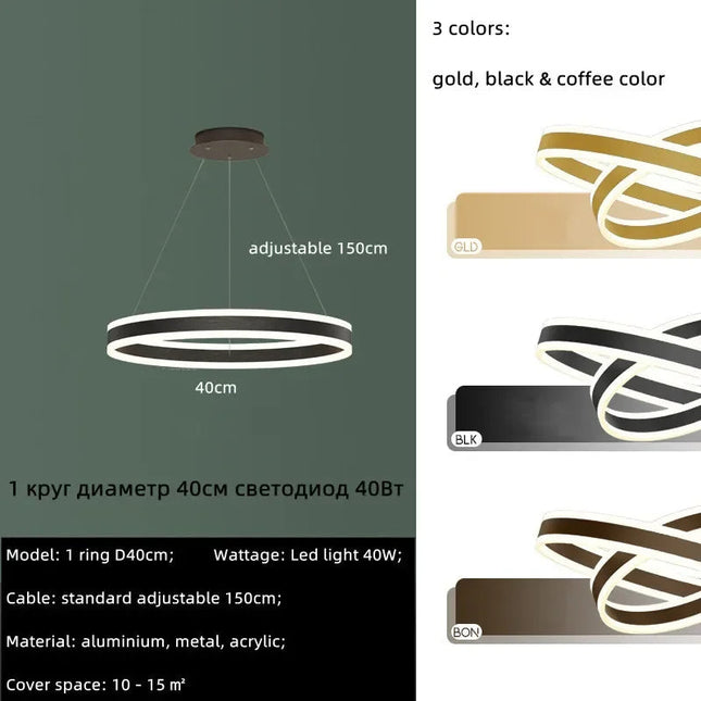 ChandelierDecor - Rings LED Staircase Chandelier: Unparalleled Elegance