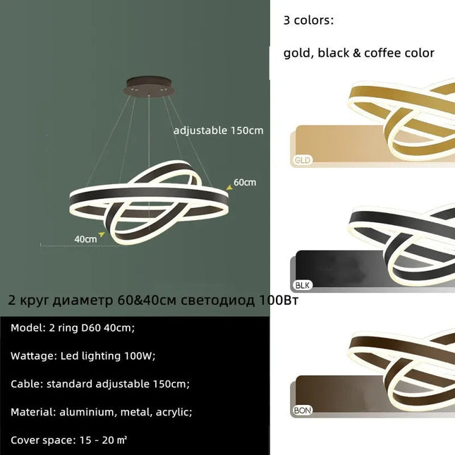 ChandelierDecor - Rings LED Staircase Chandelier: Unparalleled Elegance