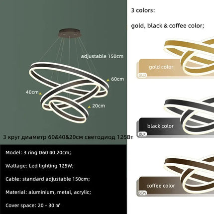 ChandelierDecor - Rings LED Staircase Chandelier: Unparalleled Elegance