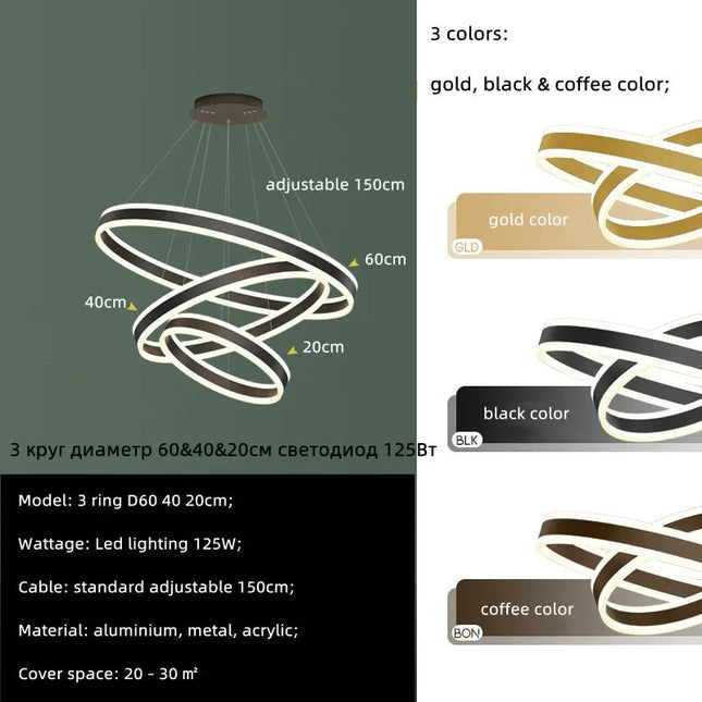 ChandelierDecor - Rings LED Staircase Chandelier: Unparalleled Elegance