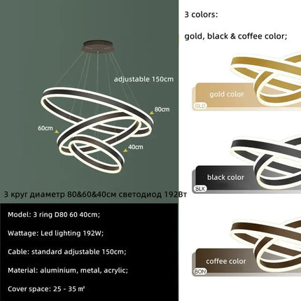 ChandelierDecor - Rings LED Staircase Chandelier: Unparalleled Elegance