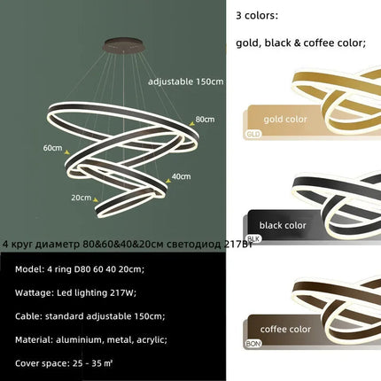 ChandelierDecor - Rings LED Staircase Chandelier: Unparalleled Elegance