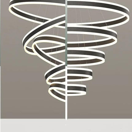 ChandelierDecor - Rings LED Staircase Chandelier: Unparalleled Elegance
