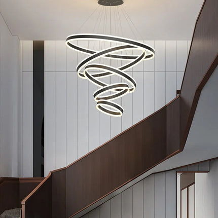 ChandelierDecor - Rings LED Staircase Chandelier: Unparalleled Elegance