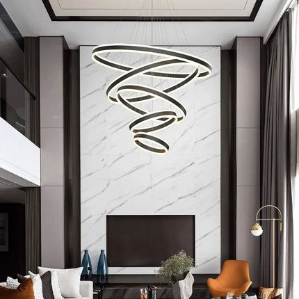 ChandelierDecor - Rings LED Staircase Chandelier: Unparalleled Elegance