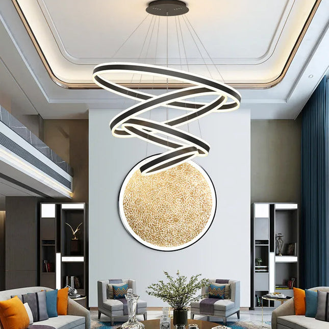 ChandelierDecor - Rings LED Staircase Chandelier: Unparalleled Elegance