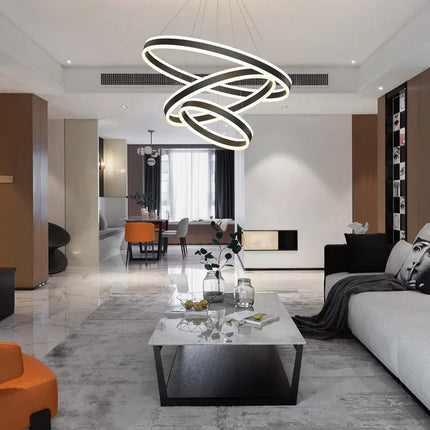 ChandelierDecor - Rings LED Staircase Chandelier: Unparalleled Elegance