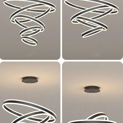 ChandelierDecor - Rings LED Staircase Chandelier: Unparalleled Elegance