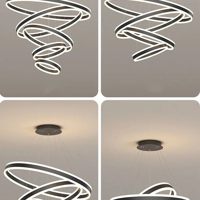 ChandelierDecor - Rings LED Staircase Chandelier: Unparalleled Elegance