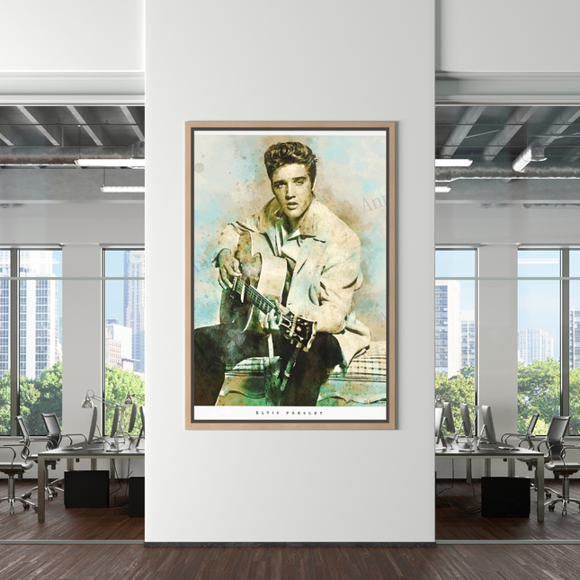ChandelierDecor - Elvis Presley Singer Portrait Canvas Painting Abstract Magazine Wall Art
