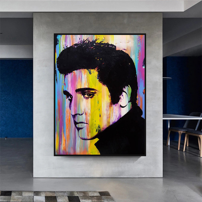 ChandelierDecor - Elvis Presley Singer Portrait Canvas Painting Abstract Magazine Wall Art