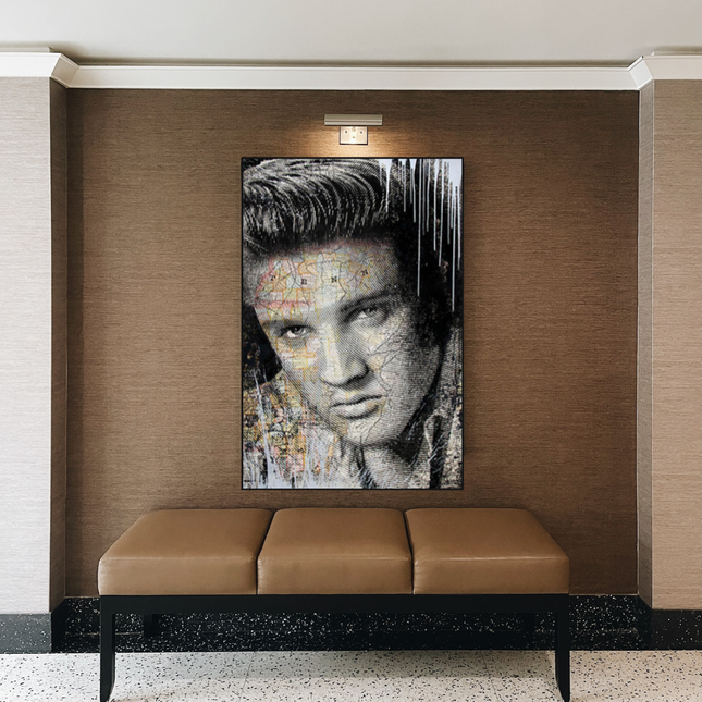 ChandelierDecor - Elvis Presley Singer Portrait Canvas Painting Abstract Magazine Wall Art