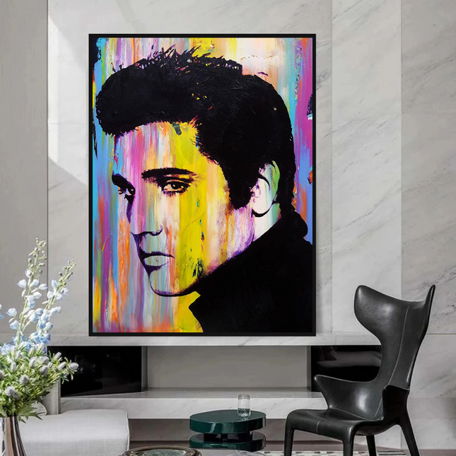 ChandelierDecor - Elvis Presley Singer Portrait Canvas Painting Abstract Magazine Wall Art