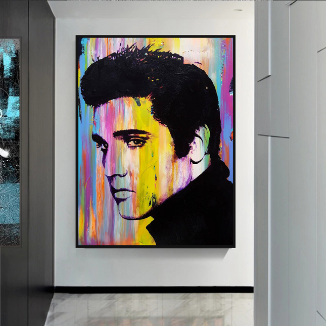 ChandelierDecor - Elvis Presley Singer Portrait Canvas Painting Abstract Magazine Wall Art