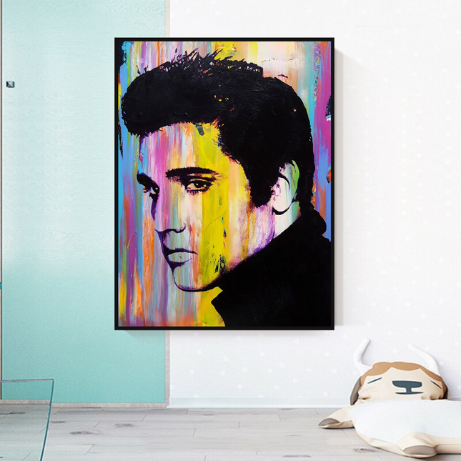ChandelierDecor - Elvis Presley Singer Portrait Canvas Painting Abstract Magazine Wall Art