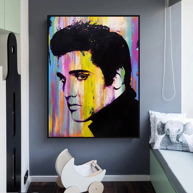 ChandelierDecor - Elvis Presley Singer Portrait Canvas Painting Abstract Magazine Wall Art