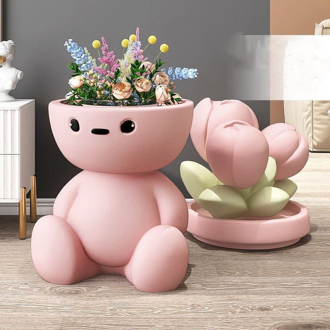 ChandelierDecor - Flower Man Kids Room Storage Plant Statue