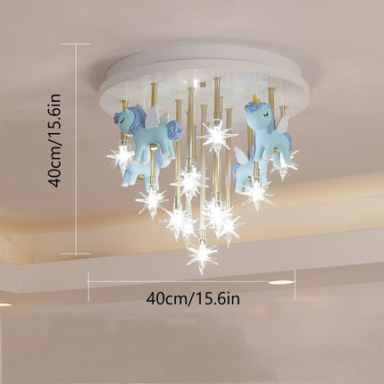 ChandelierDecor - Girls Merry Go Roond Horses Ceiling Light | Kids Room Decor Lights