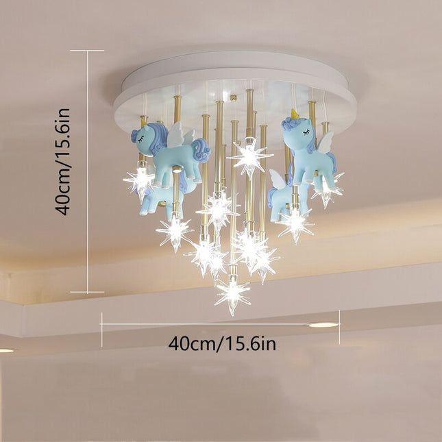 ChandelierDecor - Girls Merry Go Roond Horses Ceiling Light | Kids Room Decor Lights