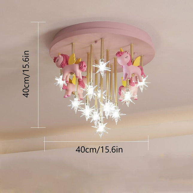ChandelierDecor - Girls Merry Go Roond Horses Ceiling Light | Kids Room Decor Lights