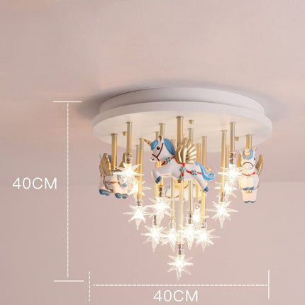 ChandelierDecor - Girls Merry Go Roond Horses Ceiling Light | Kids Room Decor Lights