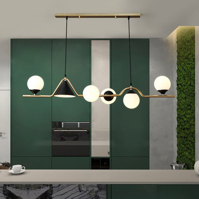 ChandelierDecor - Glass Ball Chandelier: Elegant Lighting for Kitchen