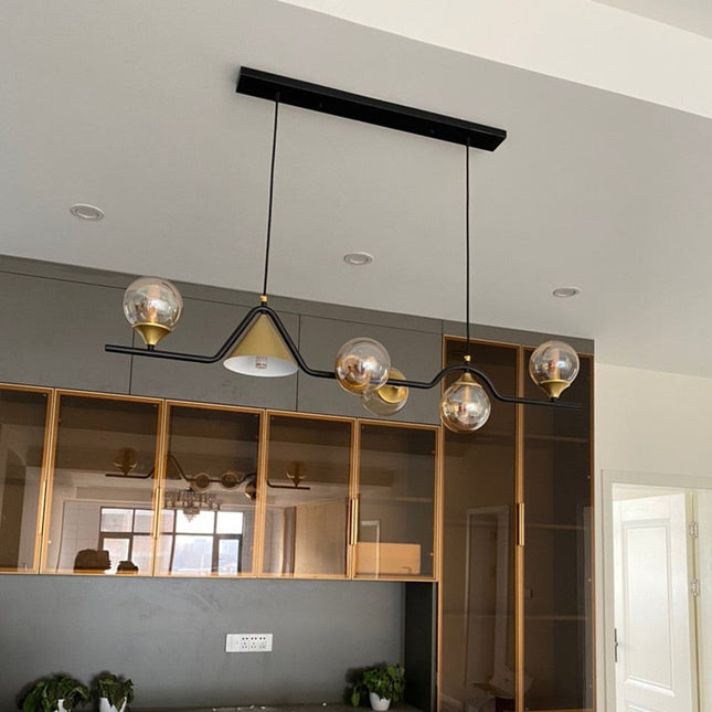 ChandelierDecor - Glass Ball Chandelier: Elegant Lighting for Kitchen