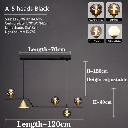ChandelierDecor - Glass Ball Chandelier: Elegant Lighting for Kitchen