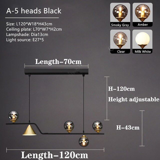 ChandelierDecor - Glass Ball Chandelier: Elegant Lighting for Kitchen