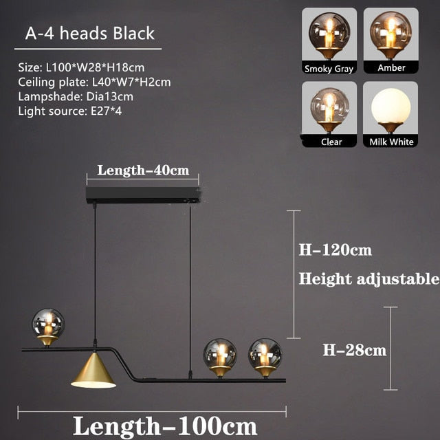 ChandelierDecor - Glass Ball Chandelier: Elegant Lighting for Kitchen
