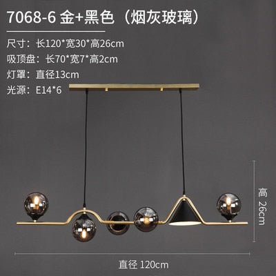 ChandelierDecor - Glass Ball Chandelier: Elegant Lighting for Kitchen
