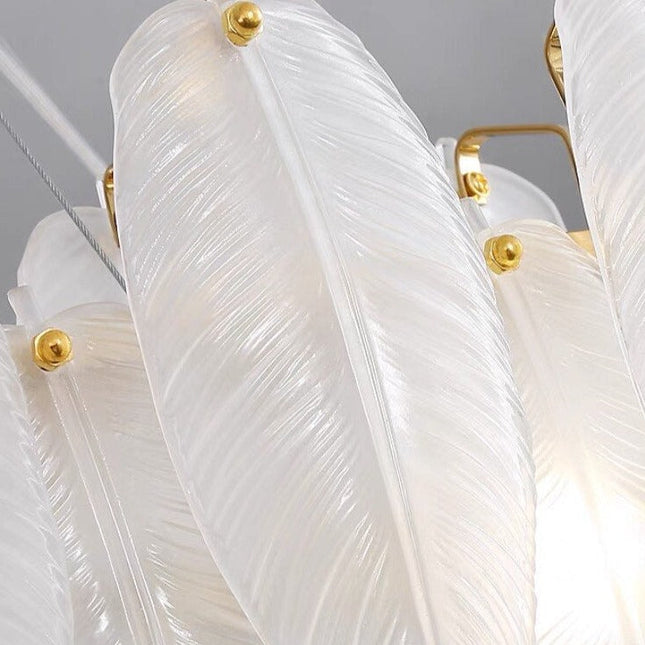 ChandelierDecor - Glass Feather Chandelier: Elegant Lighting Fixture