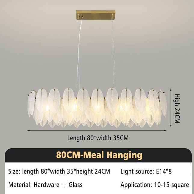 ChandelierDecor - Glass Feather Chandelier: Elegant Lighting Fixture