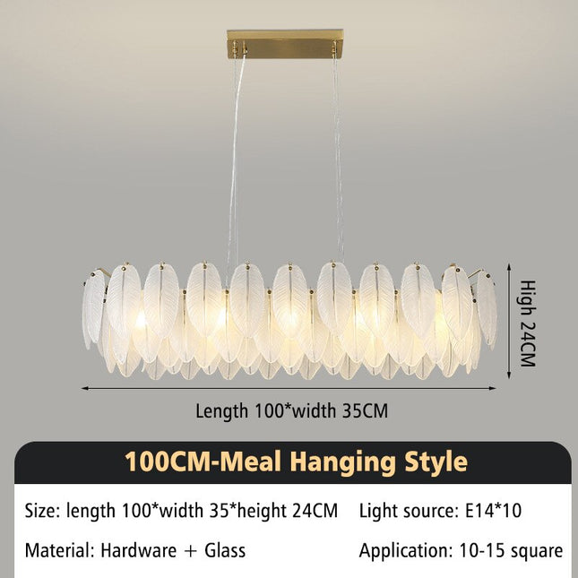 ChandelierDecor - Glass Feather Chandelier: Elegant Lighting Fixture