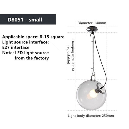 ChandelierDecor - Glass Globe LED Hanging Light Chandelier