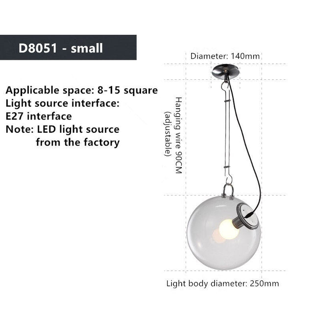 ChandelierDecor - Glass Globe LED Hanging Light Chandelier