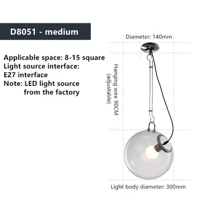 ChandelierDecor - Glass Globe LED Hanging Light Chandelier