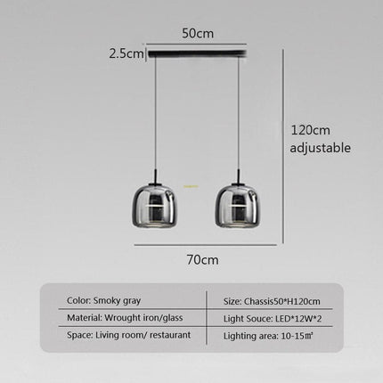 ChandelierDecor - Glass LED Pendant Hanging Lamp For Dining Room
