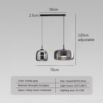 ChandelierDecor - Glass LED Pendant Hanging Lamp For Dining Room