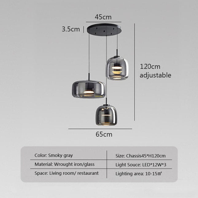 ChandelierDecor - Glass LED Pendant Hanging Lamp For Dining Room
