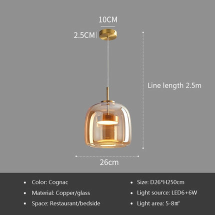 ChandelierDecor - Glass LED Pendant Hanging Lamp For Dining Room