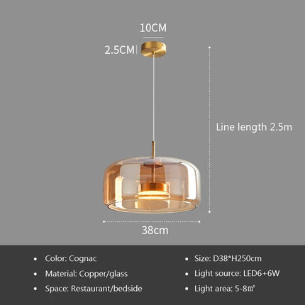 ChandelierDecor - Glass LED Pendant Hanging Lamp For Dining Room