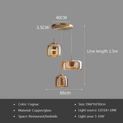 ChandelierDecor - Glass LED Pendant Hanging Lamp For Dining Room
