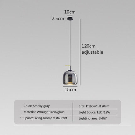 ChandelierDecor - Glass LED Pendant Hanging Lamp For Dining Room