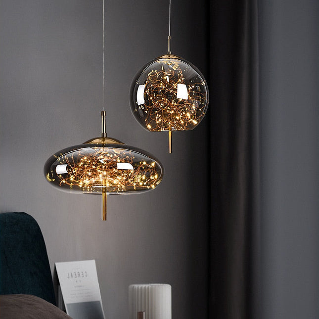 ChandelierDecor - Glass Net Long Line Pendant Chandelier Lights