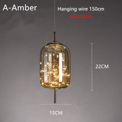 ChandelierDecor - Glass Net Long Line Pendant Chandelier Lights