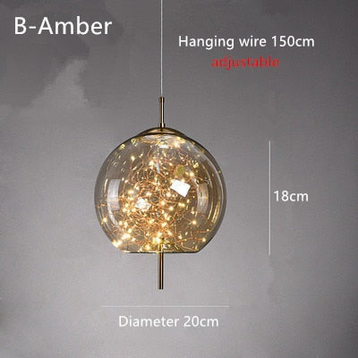 ChandelierDecor - Glass Net Long Line Pendant Chandelier Lights