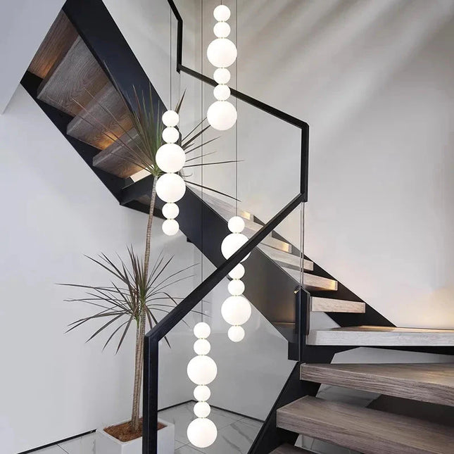 ChandelierDecor - Globes Pendant Loops Staircase Chandelier Lighting