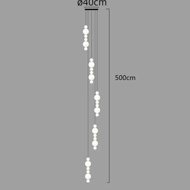 ChandelierDecor - Globes Pendant Loops Staircase Chandelier Lighting